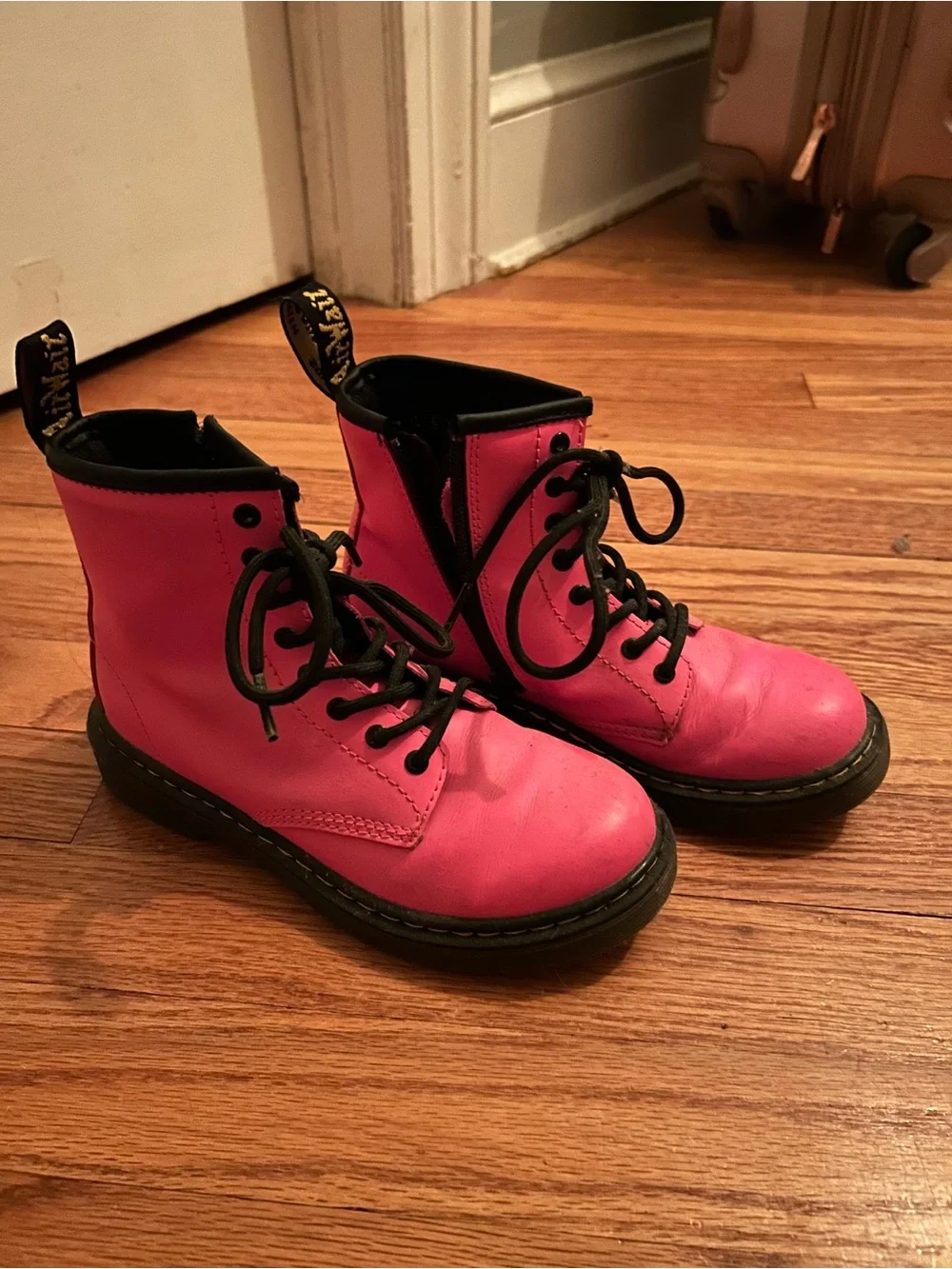 Dr. Martens Kids' Pink Lace-Up Boots